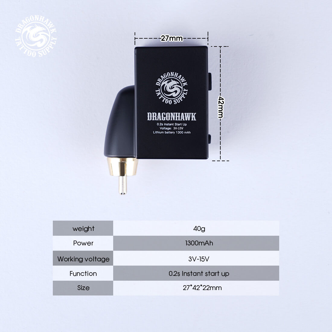 Dragonhawk B1 Wireless Tattoo Battery