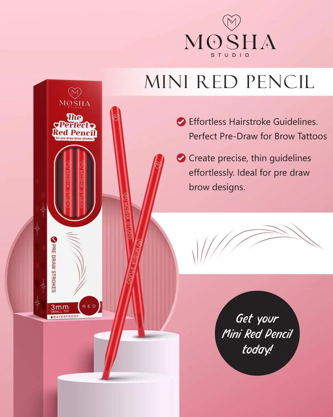 Small Tip Brow Pencil (2 pcs) RED